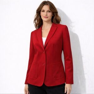 Talbots Wool Modern Red Blazer Two Button Size 6 Women’s Jacket